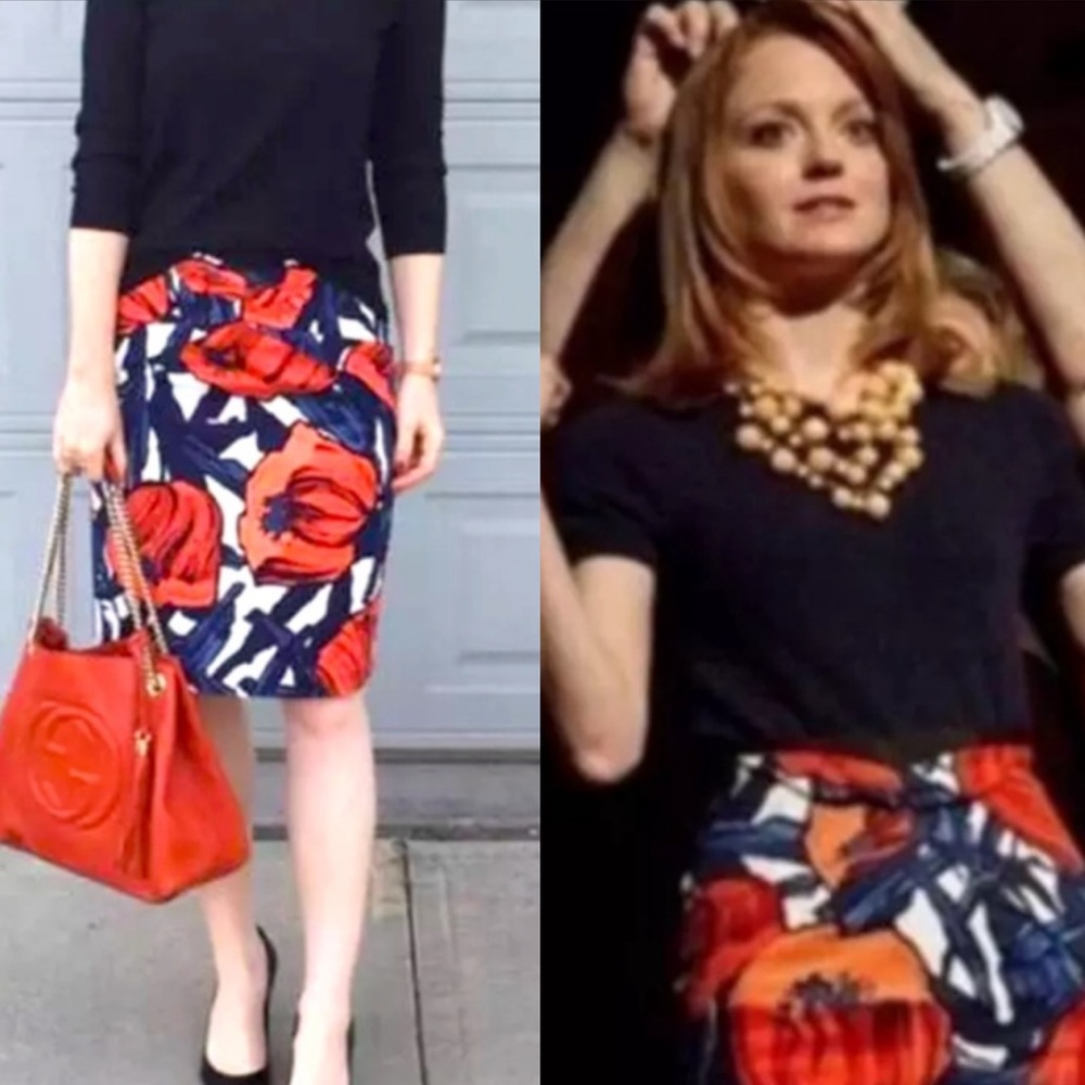 ANTHROPOLOGIE MOULINETTE Soeurs fantastic fields pencil skirt size 4
